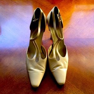 Charles Jourdan cream heels